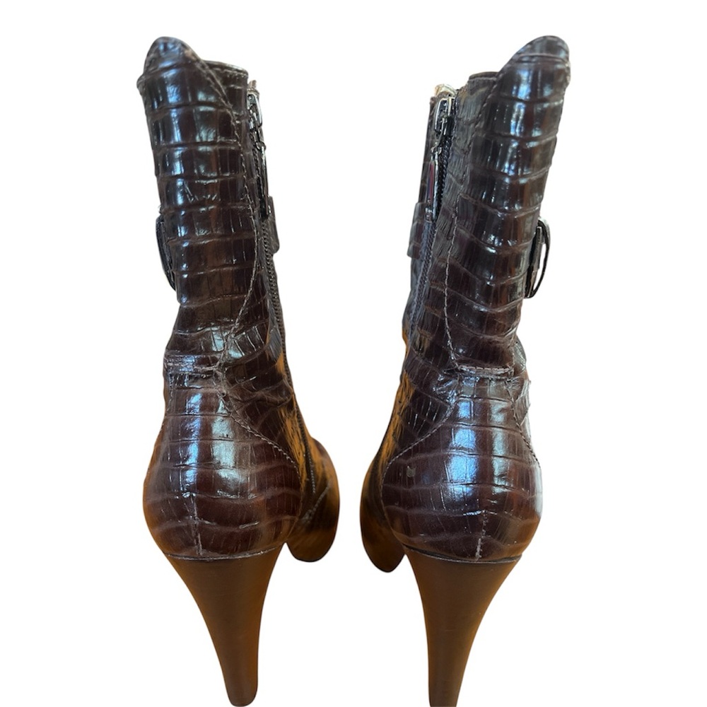 Talbots Brown Crocodile Pattern Upper Leather 4.5… - image 5